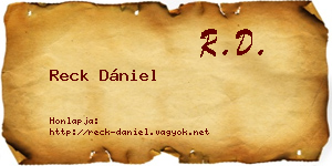 Reck Dániel névjegykártya
